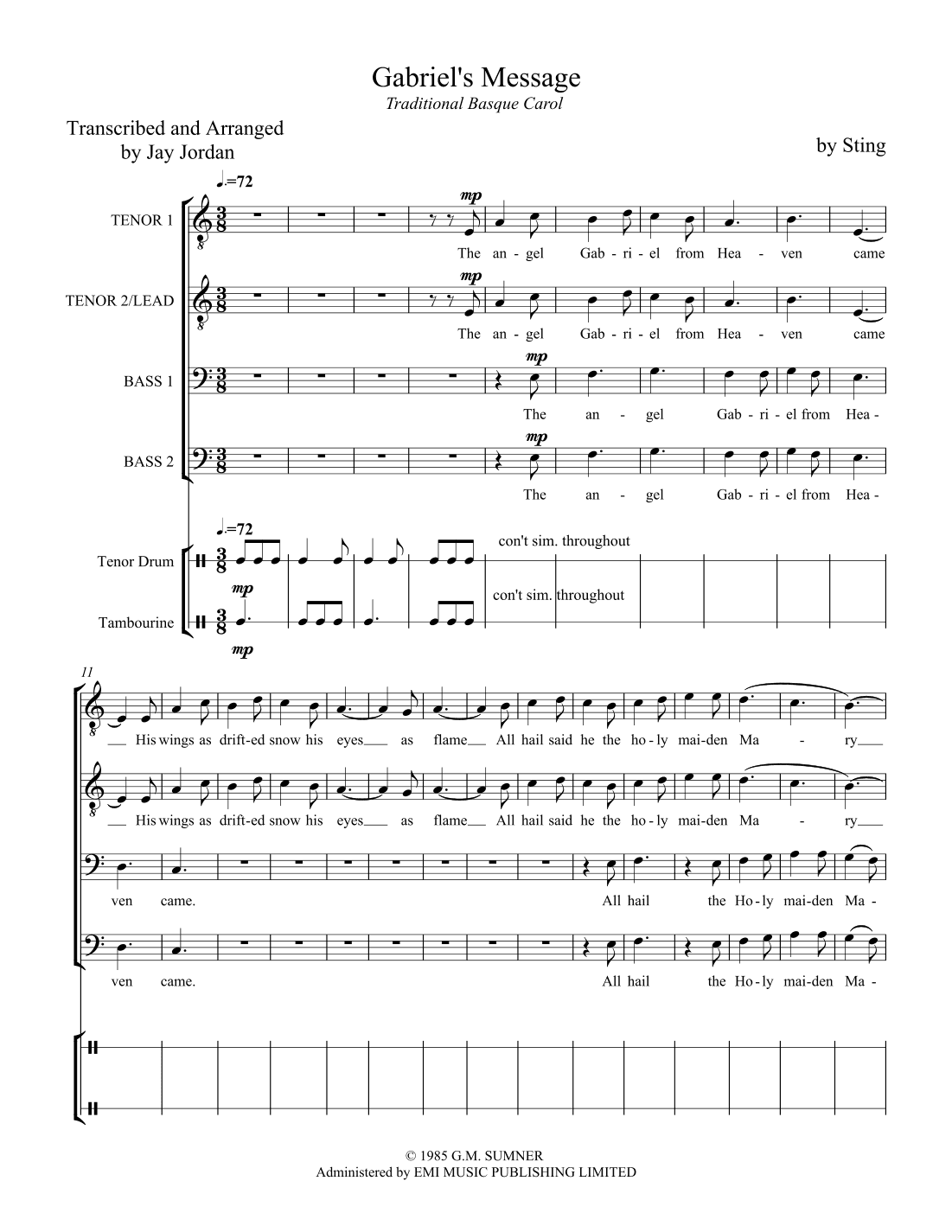 Gabriel's Message (arr. Jay Jordan)