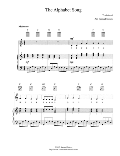 The Alphabet Song (The ABCs) - for voice/piano/guitar (arr. Samuel Stokes)