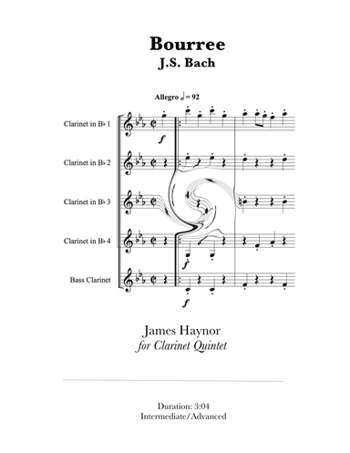 Bourree form the Second Violin Sonata for Clarinet Quintet (arr. James Haynor)