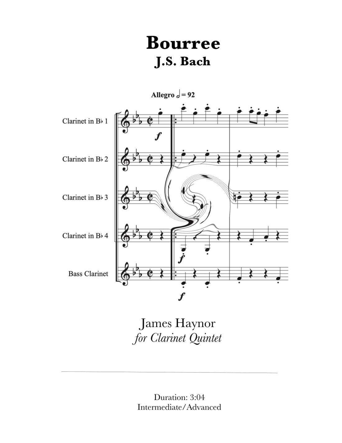 Bourree form the Second Violin Sonata for Clarinet Quintet (arr. James Haynor)