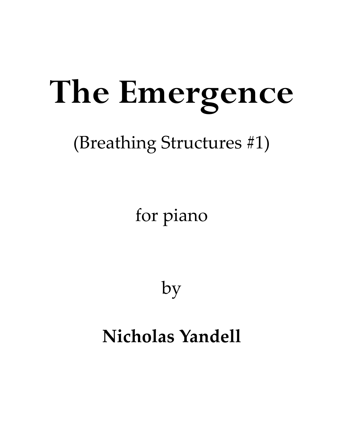 The Emergence (Breathing Structures #1)