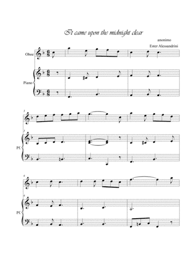 It came upon the midnight clear. Oboe and piano (arr. Ester Alessandrini)