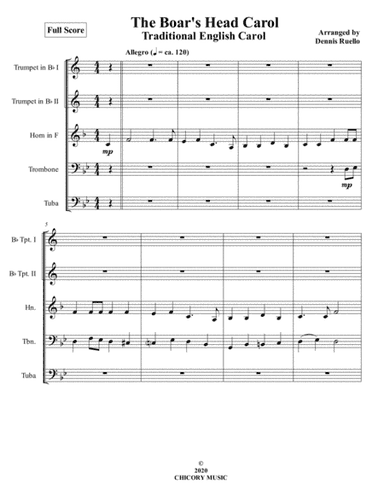The Boar's Head Carol - Brass Quintet - Intermediate (arr. Dennis Ruello)