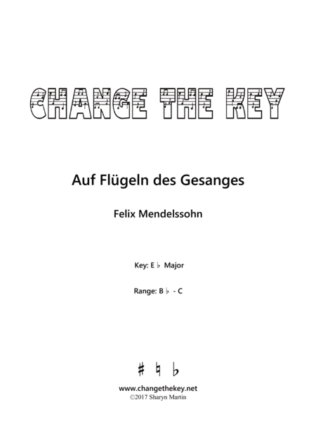 Auf Flugeln des Gesanges - Eb Major (arr. Change the Key)