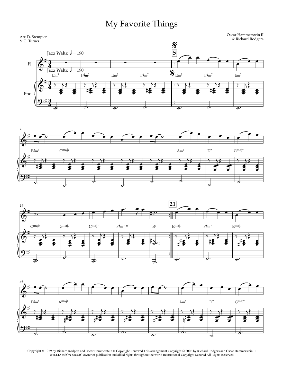 My Favorite Things (arr. Debra E. Stempien, Gregory H. Turner)