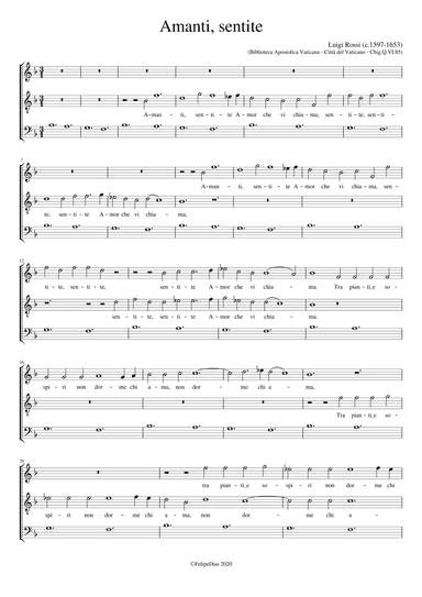 Amanti, sentite (arr. Early Music Scores)