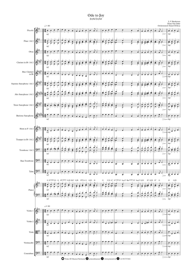 Ode to Joy - Joyful Joyful - (Christmas Carol) Easy Orchestral Arrangement (arr. Daniel H Rosa)