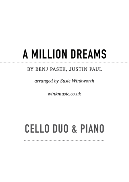 A Million Dreams (arr. Susie Winkworth winkmusic.co.uk)