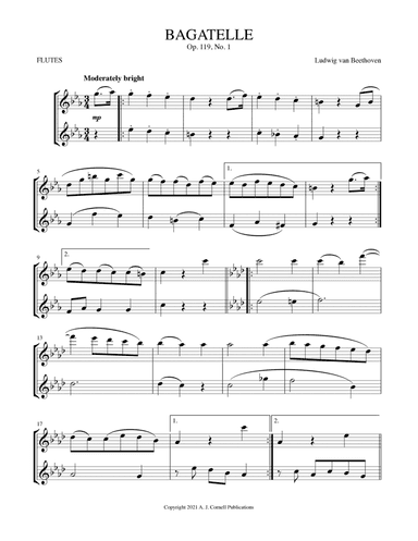 Bagatelle, Op. 119, No. 1 (arr. Mark Phillips)
