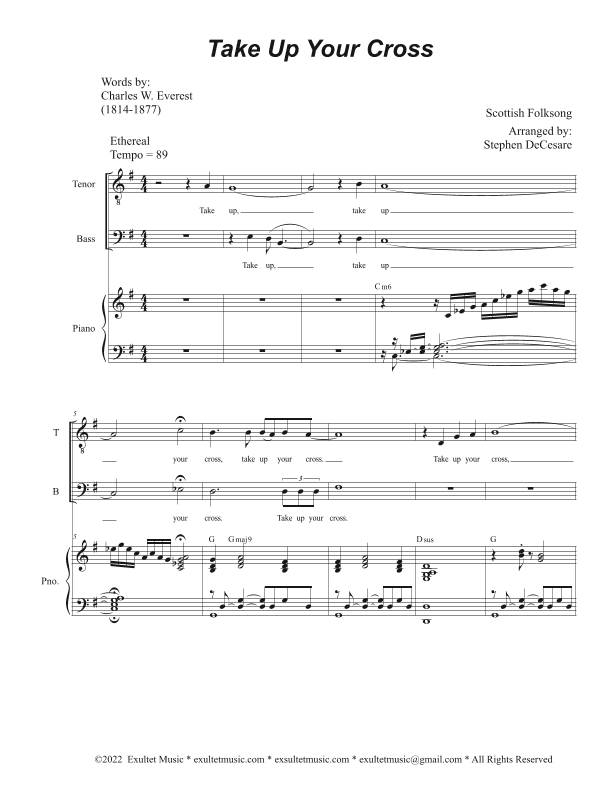 Take Up Your Cross (Duet for Tenor and Bass solo) (arr. Stephen DeCesare)