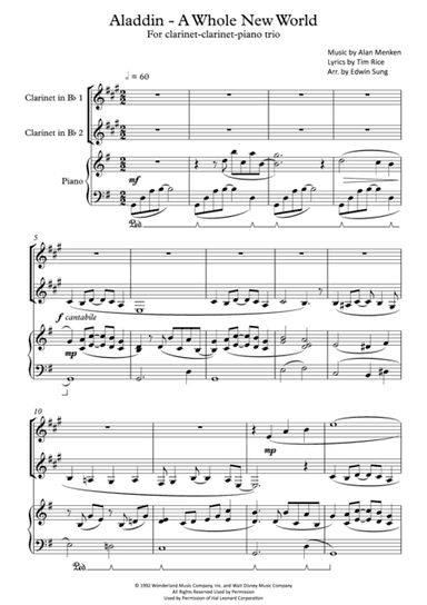 A Whole New World (from 'Aladdin') (arr. Edwin Sung)