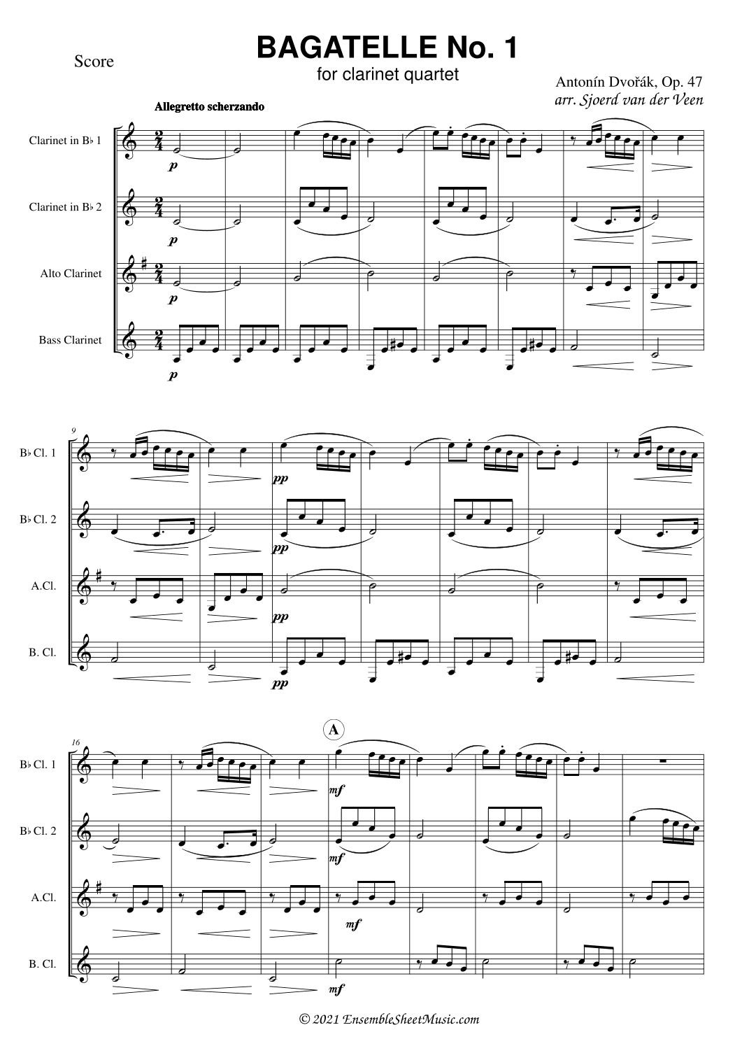 Bagatelle  from 5 Bagatelles for Harmonium and Sting Trio, Op. 47 (arr. Sjoerd van der Veen)