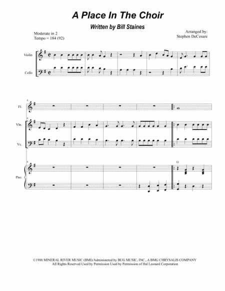 A Place In The Choir (arr. Stephen DeCesare)