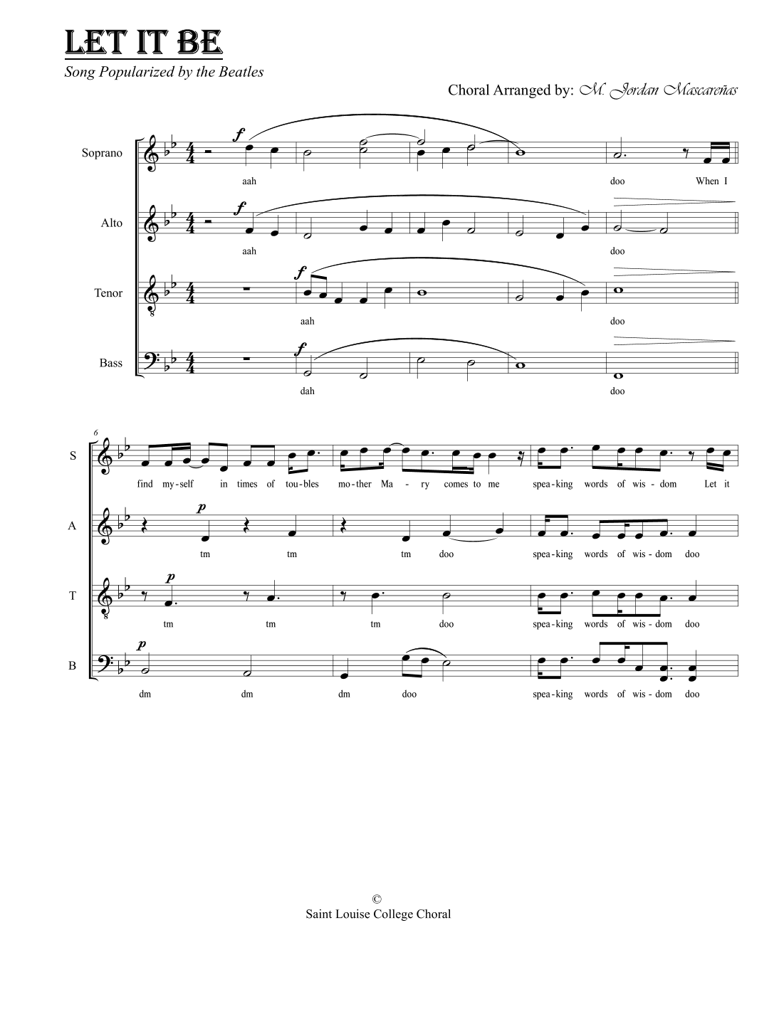 Let It Be (arr. Mark Jordan Mascarenas)