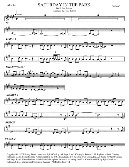 Saturday In The Park (arr. Jorge Juárez)