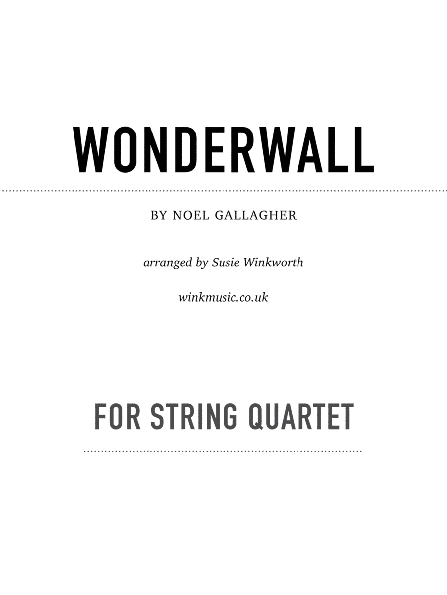 Wonderwall (arr. Susie Winkworth winkmusic.co.uk)