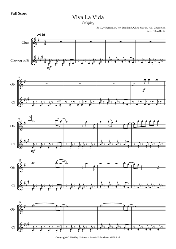 Viva La Vida (arr. Fabio Britto)