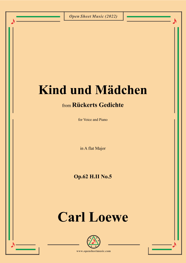 Loewe-Kind und Mädchen,Op.62 H.II No.5,in A flat Major (arr. OSM Press)