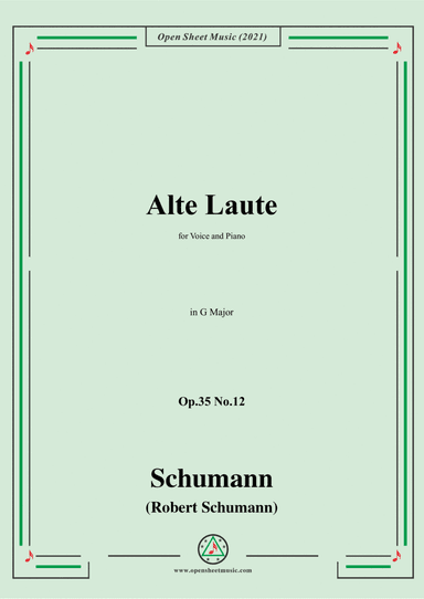 Schumann-Alte Laute,Op.35 No.12,in G Major (arr. Open Cloud)