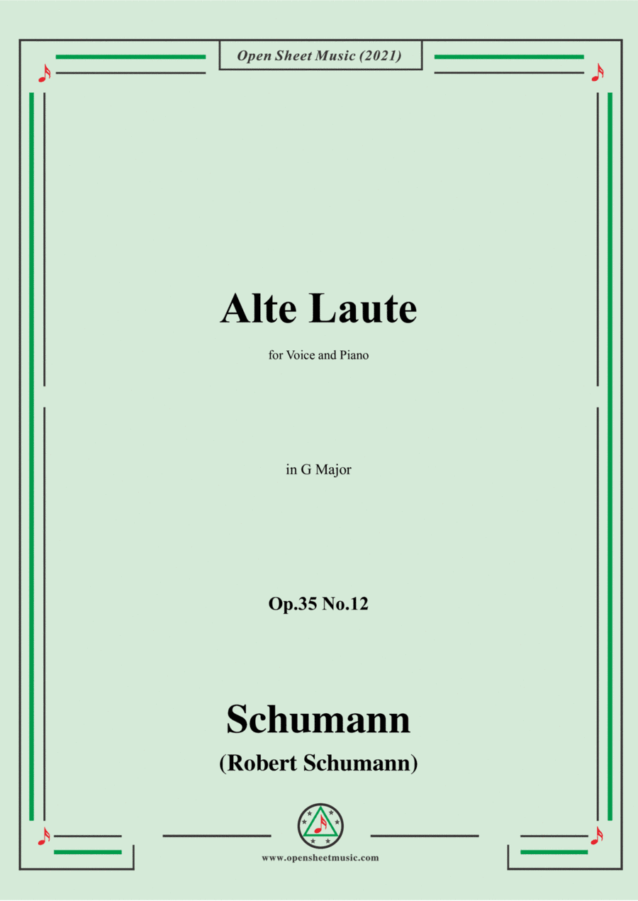 Schumann-Alte Laute,Op.35 No.12,in G Major (arr. Open Cloud)