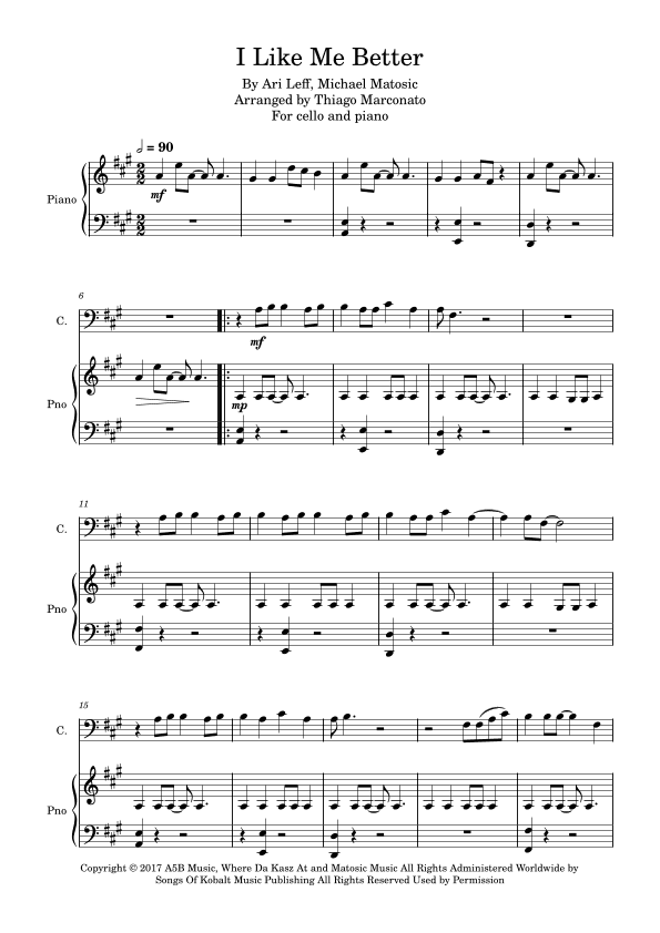 I Like Me Better (arr. Thiago Marconato)