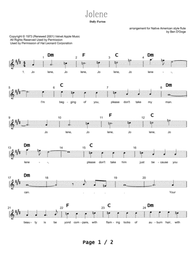 Jolene (arr. Ben D'Ooge)