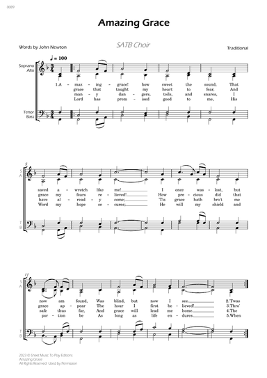 Amazing Grace - SATB Choir (arr. César Madeira)