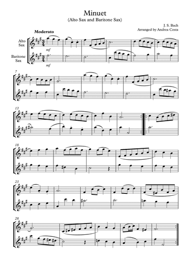 Minuet in G Minor (arr. Andrea Costa)