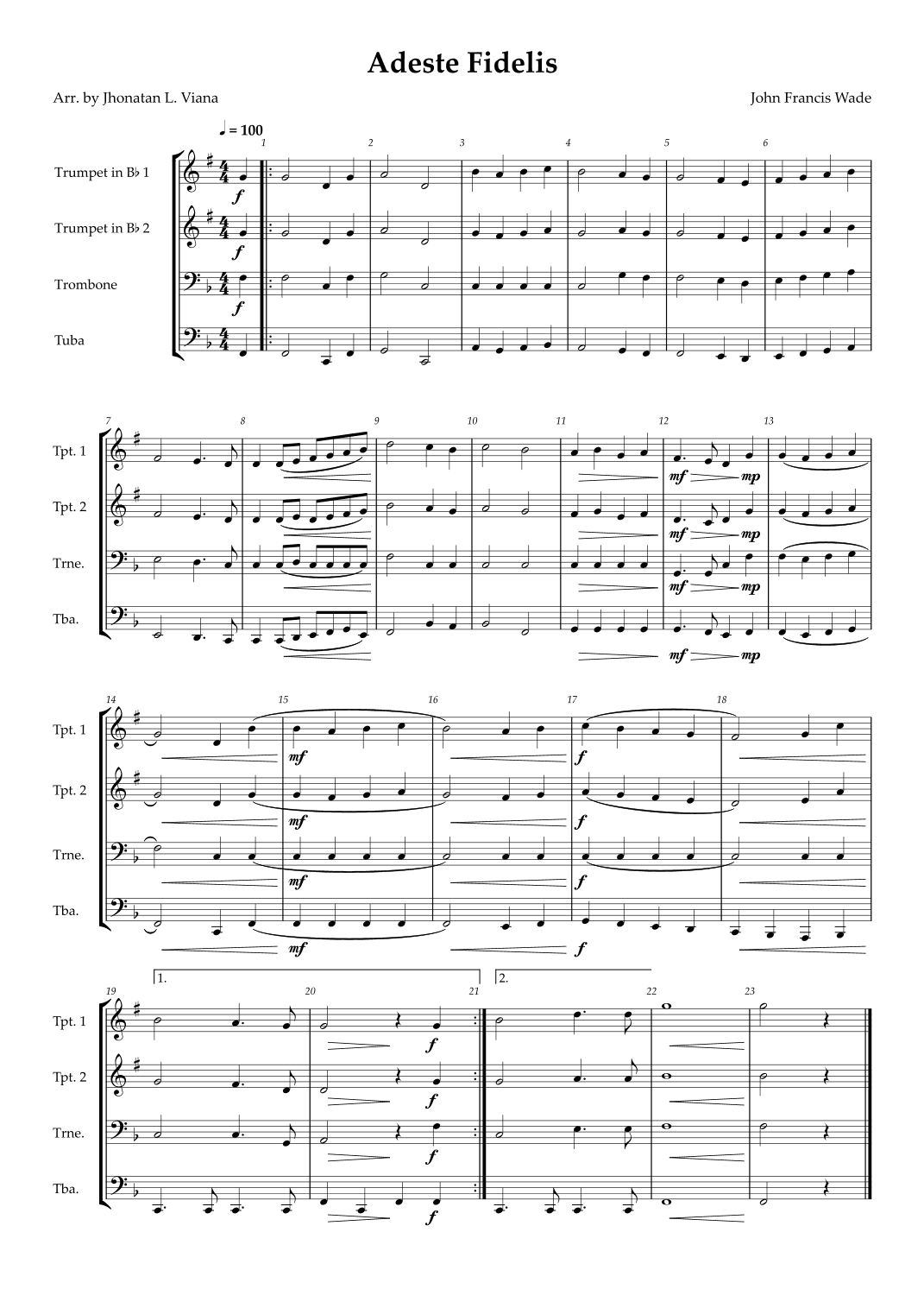 Adeste Fidelis (arr. Jhonatan Lucio Viana)