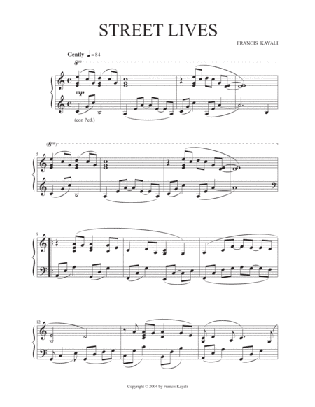 Street Lives - Piano Solo