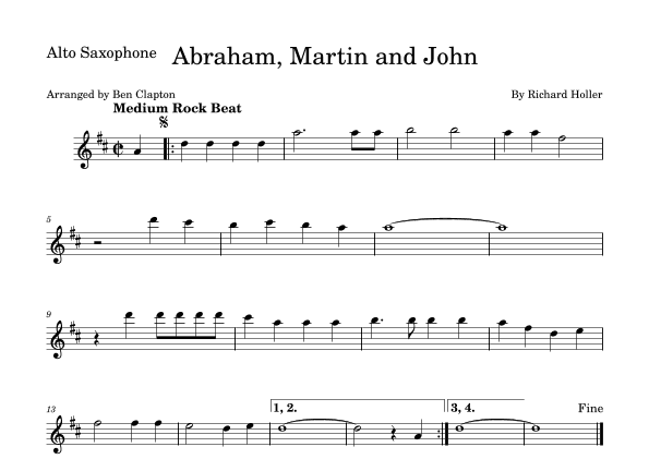 Abraham, Martin And John (arr. Ben Clapton)