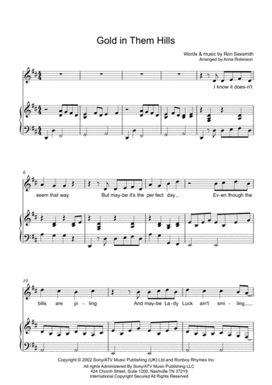 Gold In Them Hills (arr. Anna Robinson)