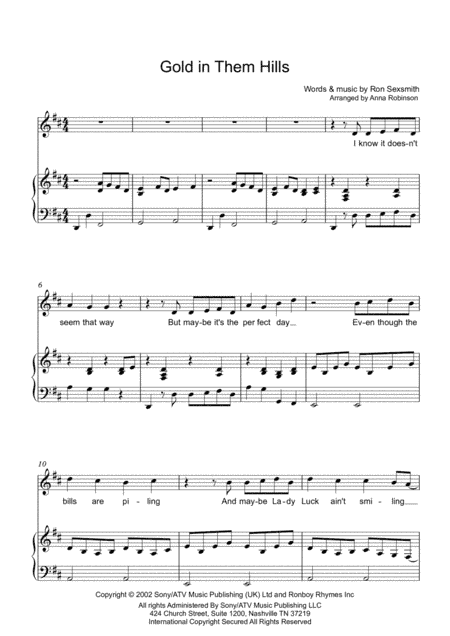 Gold In Them Hills (arr. Anna Robinson)