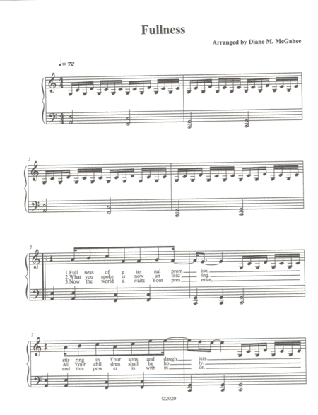 Fullness (arr. Diane M. McGahee)