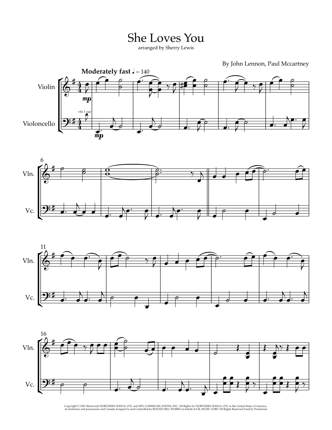 She Loves You (arr. Sherry Lewis)