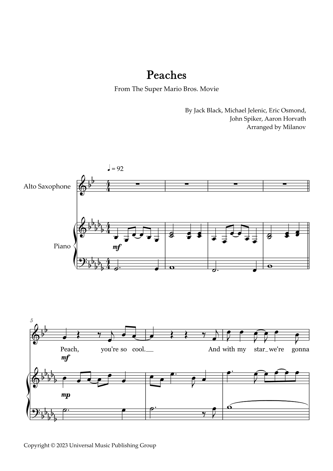 Peaches (arr. Milanov)