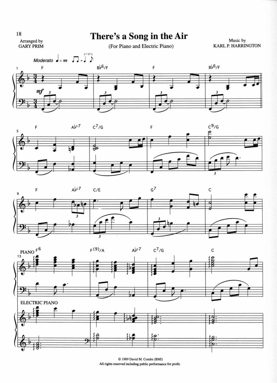 There's a Song in the Air (arr. Gary Prim)