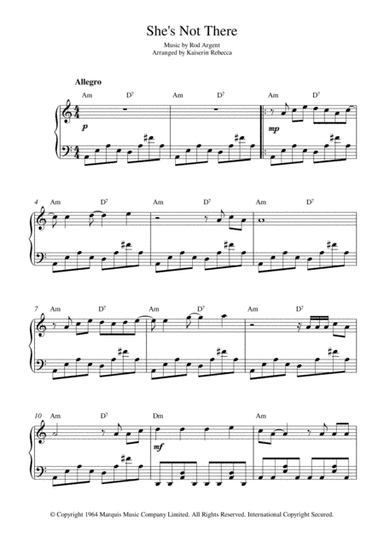 She's Not There (arr. Kaiserin Rebecca)