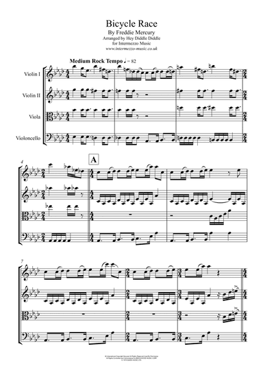 Bicycle Race (arr. Hey Diddle Diddle)