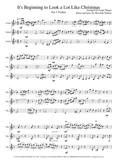 It's Beginning To Look Like Christmas (arr. Grape Mango)