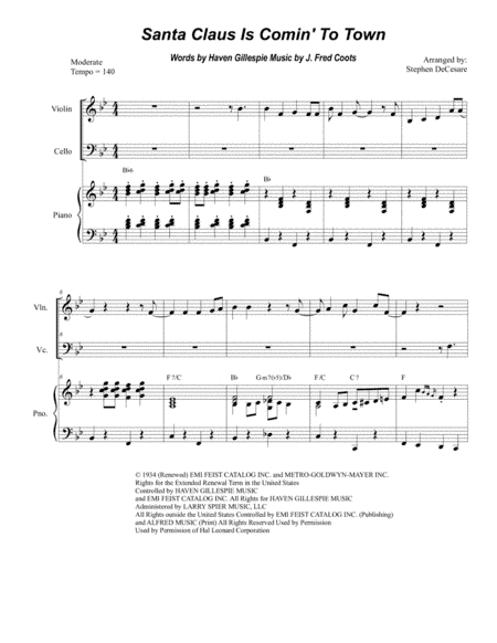 Santa Claus Is Comin' To Town (arr. Stephen DeCesare)