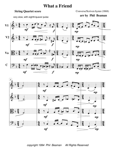 What a Friend- string quartet (arr. Phil Beaman)