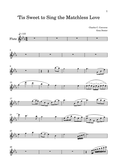 BEST VERSION ‘Tis Sweet to Sing the Matchless Love (arr. Gina Dexter)