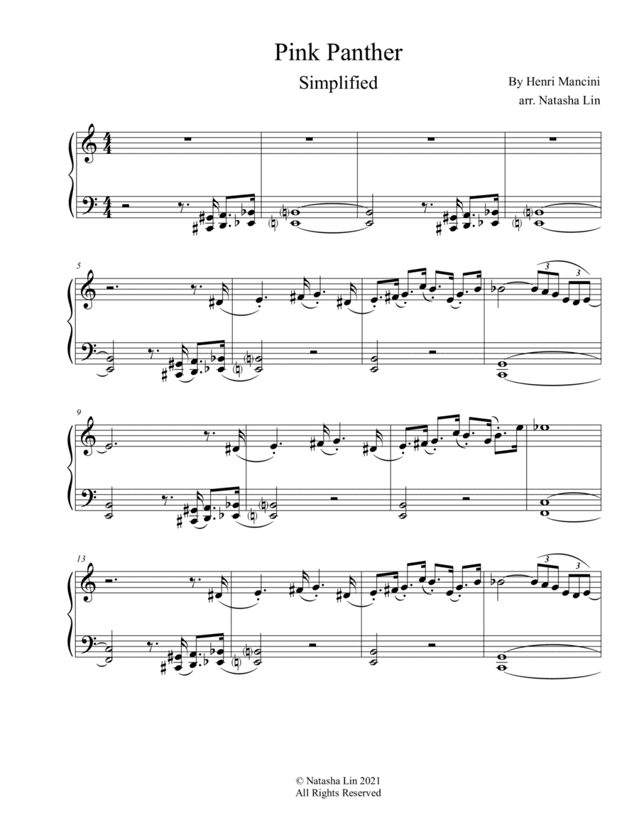 The Pink Panther (arr. Natasha Lin)