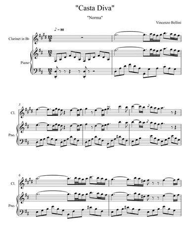 Vincenzo Bellini - Casta Diva - Norma (Clarinet Solo) (arr. André Laitano)