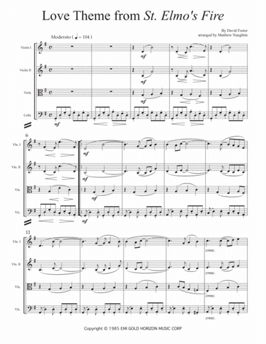 Love Theme From "st. Elmo's Fire" (arr. Matthew Naughtin)