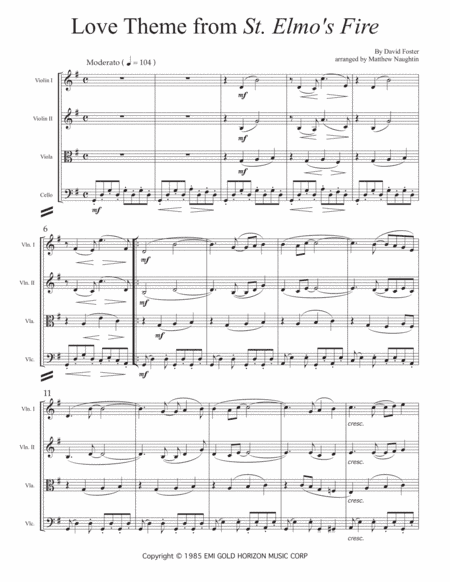 Love Theme From "st. Elmo's Fire" (arr. Matthew Naughtin)
