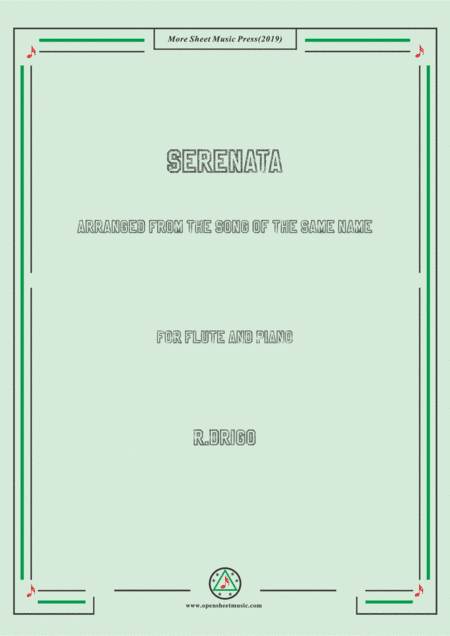 Drigo-Serenata,for Flute and Piano,for Voice and Piano (arr. MSM)