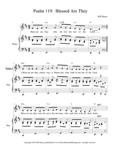 Psalm 119: Blessed Are They - piano/vocal