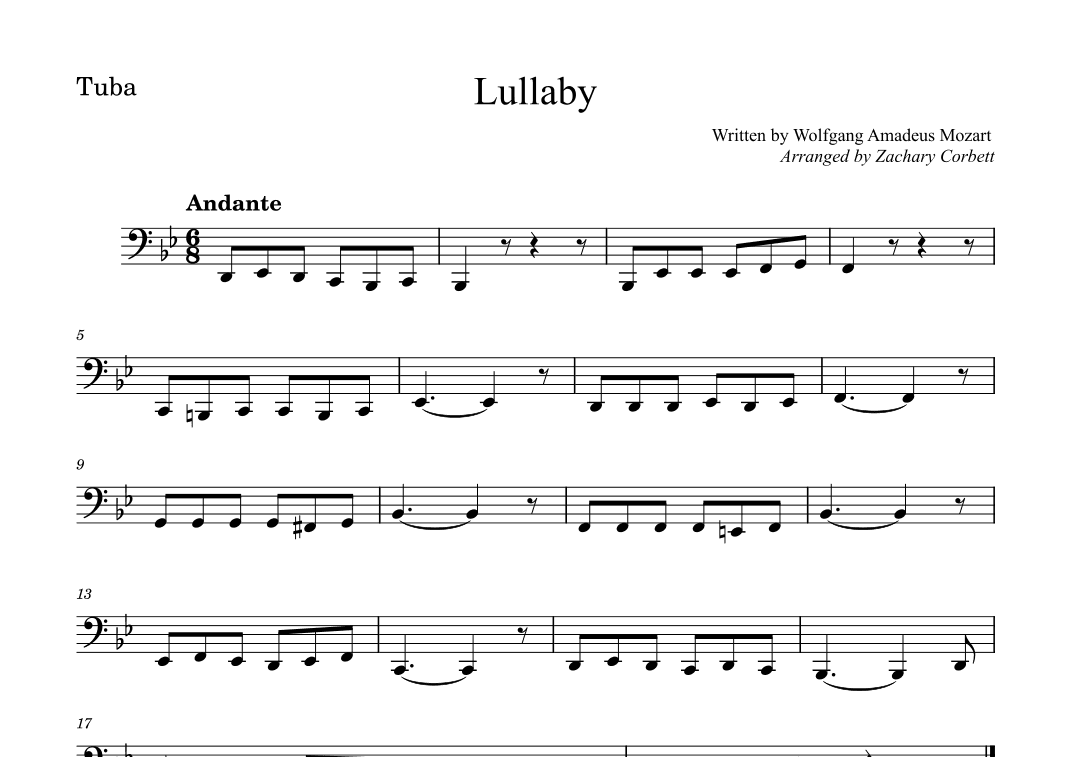 Lullaby (arr. Zachary Corbett)